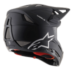 Missile Tech Solid hjelm, matsort full-face downhill MTB-hjelm med mesh-ventilation og Alpinestars-logo.