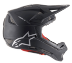 Alpinestars Missile Tech Solid Hjelm i sort mat, full-face downhill MTB-hjelm med mesh-ventiler og sølvlogo.