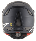 Alpinestars Missile Tech Solid hjelm i matsort, set bagfra med mesh-ventiler og MIPS-logo til downhill MTB.