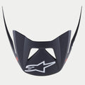 Alpinestars Visor Vector Tech A1, replacement MTB helmet visor, Black Light Gray Matt finish, prominent white Astars logo on the front, angular snap-on design with ventilation cutouts