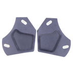 Alpinestars Supertech R10 Ear Pads Set, Helmet Accessory, Gray, pair of symmetrical padded inserts with soft fabric texture and mounting cut-outs, official replacement parts for S-R10 helmets