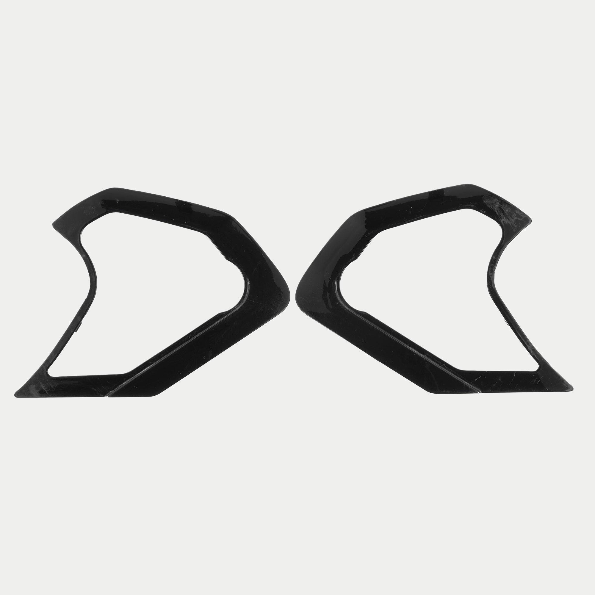 Alpinestars Supertech R10 cover til visirmekanisme, hjelmtilbehør, sort blank, et par strømlinede kantede plastikdæksler til visirmekanismen, højglansfinish, officiel reservedel til S-R10-hjelme