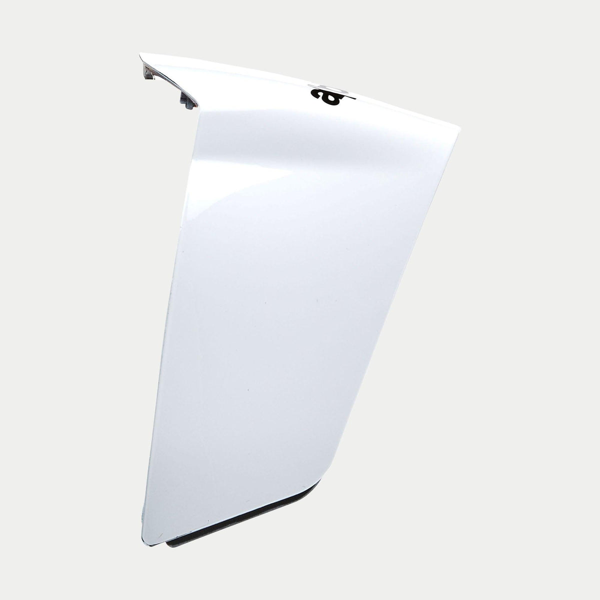 Alpinestars Supertech R10 Solid Race Spoiler, hjelmtilbehør, blank hvid, aerodynamisk udskiftningskomponent til S-R10 hjelme, strømlinet buet profil med blank finish og sort logodetalje