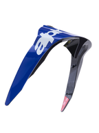 Alpinestars Supertech R10 Arius Standard Spoiler, hjelmtilbehør, blank blå og sort med hvid branding, aerodynamisk formstøbt plastdesign, reservedel til motorcykelracerhjelme