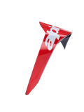 Alpinestars Supertech R10 Arius Standard Spoiler, blank rød og hvid, aerodynamisk hjelmtilbehør, erstatningsspoiler med sort kant og logodetaljer