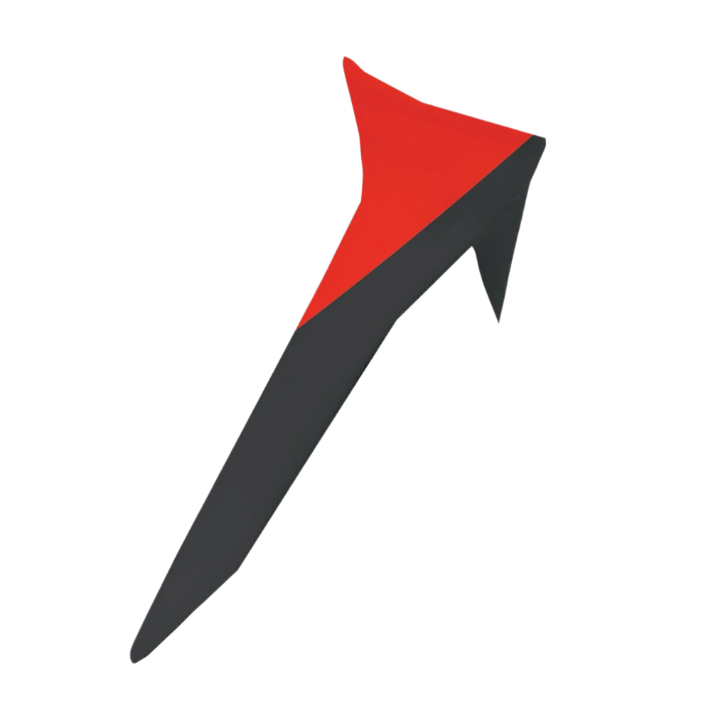 Alpinestars Supertech R10 Element Standard Spoiler, tilbehør til motorcykelhjelm, sort og klar rød, strømlinet aerodynamisk design med en spids winglet-profil