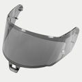 Alpinestars Supertech R10 AFHS-01 visir, hjelmvisir, lys røgfarvet, halvgennemsigtig grå plast, aerodynamisk buet design med side-monteringspunkter og central tap, reservedel til S-R10 racinghjelm