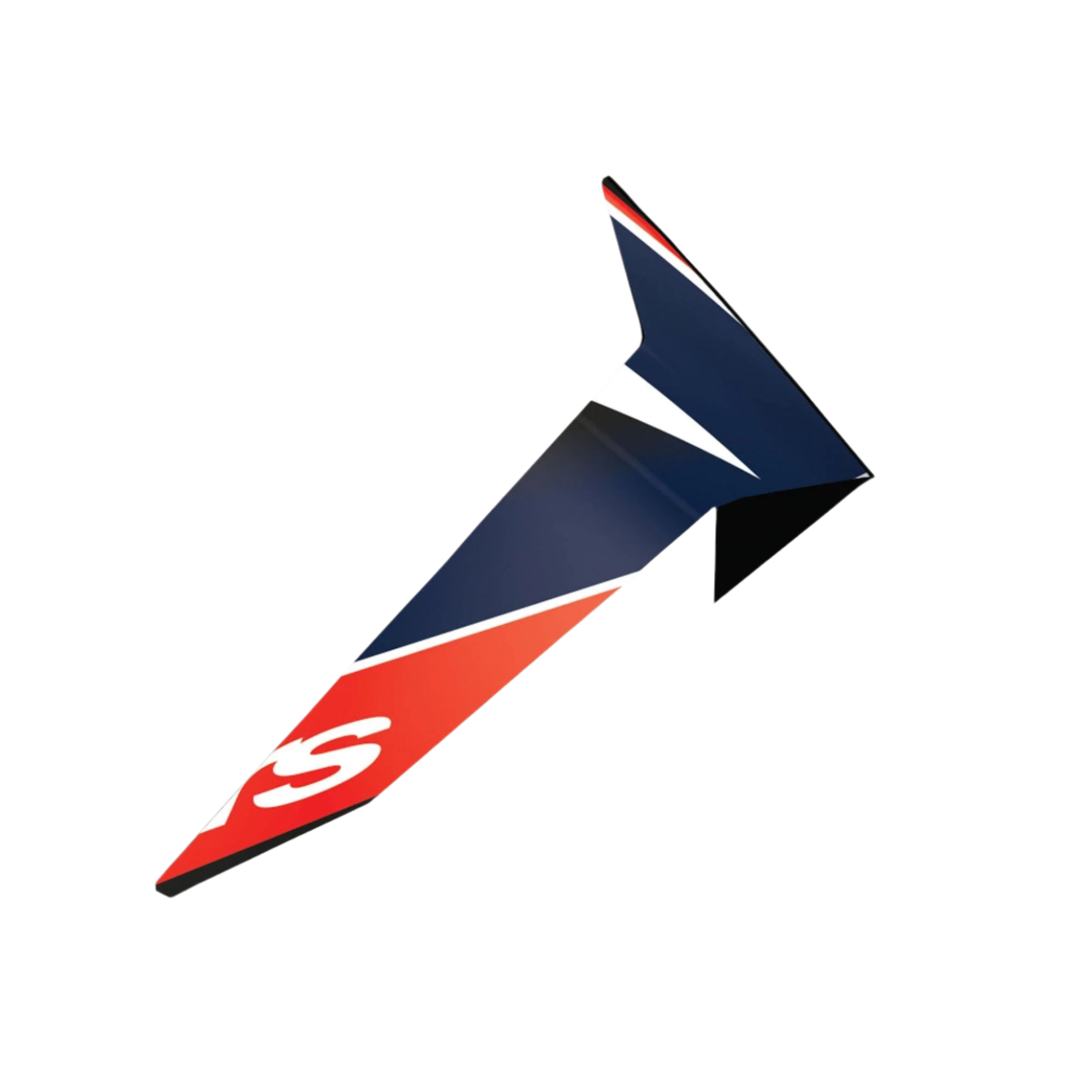 Alpinestars Supertech R10 Team Standard Spoiler, tilbehør til motorcykelhjelm, sort carbon, rød fluo og mat mørkeblå, aerodynamisk vingelignende design med en vinklet profil, med et hvidt S-logo, officiel reservedel til S-R10 hjelme
