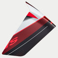Alpinestars Supertech R10 Team Race Spoiler, hjelmtilbehør, sort carbon, rød og hvid blank, aerodynamisk reservedel med skarpe vinkler og grafiske mønstre, blank finish til racerhjelme