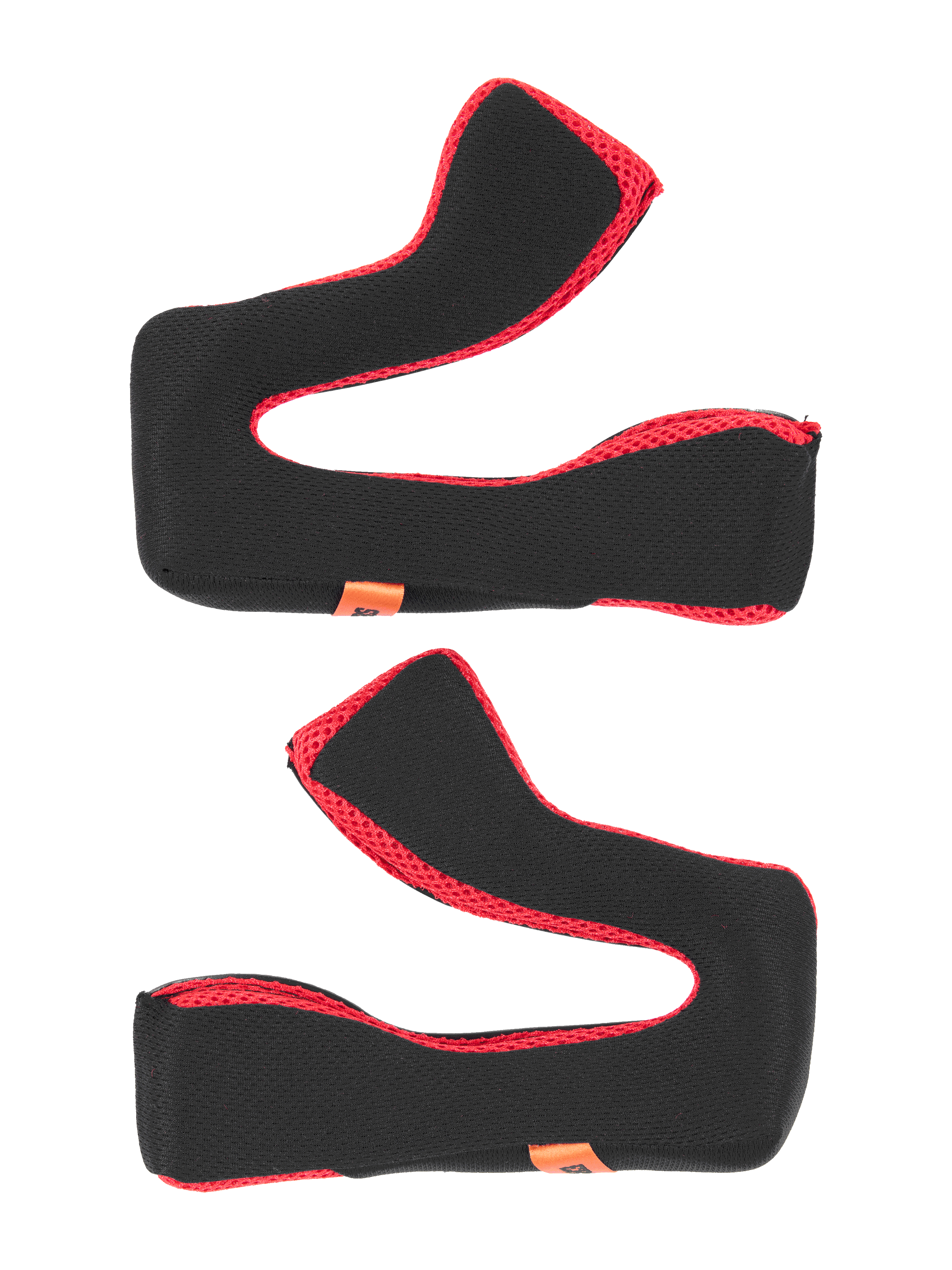 Alpinestars S-M5 22.06 Regular kindpudesæt, udskiftelig hjelmpolstring, sort og rød, blød polstret skumkonstruktion med rød mesh-kant, orange mærker, tilbehør til motorcykelhjelm