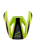 Alpinestars S-M3 Youth Fray Visor, Motocross Helmet Visor, Red Yellow Fluo and Black with Glossy Finish, angular design featuring the Alpinestars star logo, official replacement part for youth racing helmets