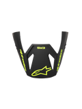 Alpinestars S-M3 Radium ECE06 visir, reservevisir til motocrosshjelm, grå, sort og neon-gul mat, med neon-gul Alpinestars-branding og stjerne-logo, mat finish, aerodynamisk design til off-road racing