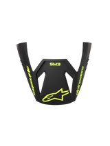 Alpinestars S-M3 Radium ECE06 visir, reservevisir til motocrosshjelm, grå, sort og neon-gul mat, med neon-gul Alpinestars-branding og stjerne-logo, mat finish, aerodynamisk design til off-road racing