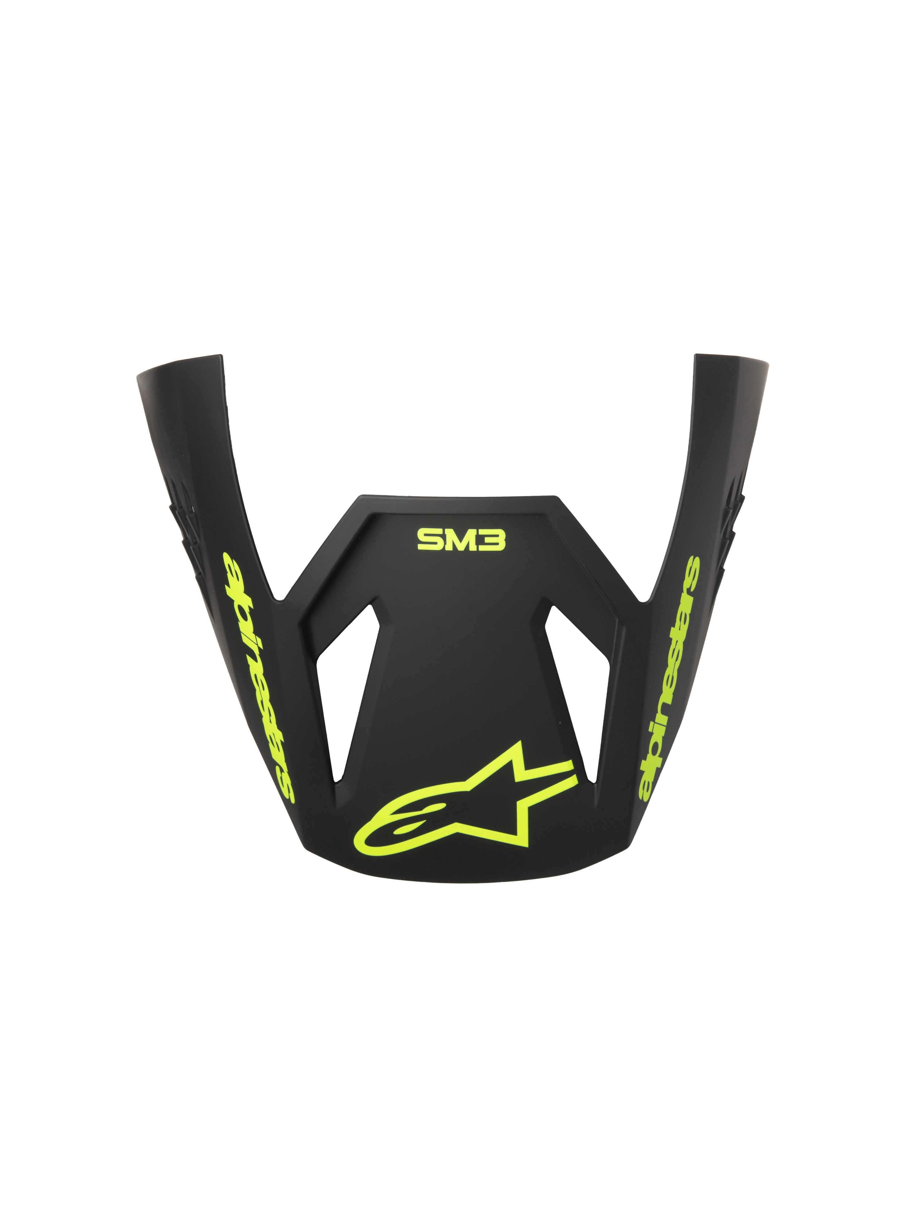 Alpinestars S-M3 Radium ECE06 visir, reservevisir til motocrosshjelm, grå, sort og neon-gul mat, med neon-gul Alpinestars-branding og stjerne-logo, mat finish, aerodynamisk design til off-road racing