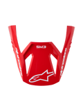 Alpinestars S-M3 Radium visir, reservedel til motocrosshjelm, rød med hvidt logo, blank finish til terrænkørsel