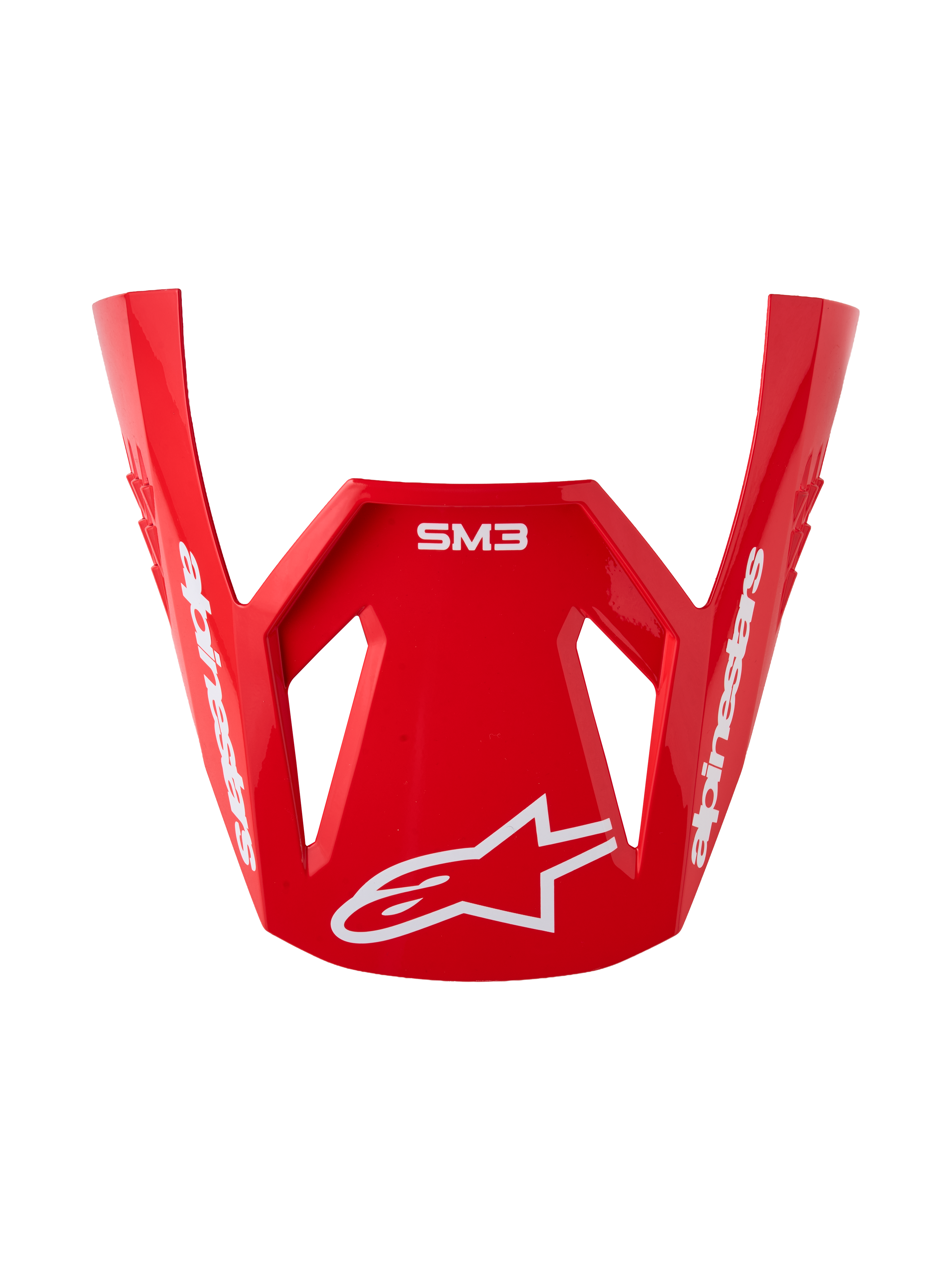 Alpinestars S-M3 Radium visir, reservedel til motocrosshjelm, rød med hvidt logo, blank finish til terrænkørsel