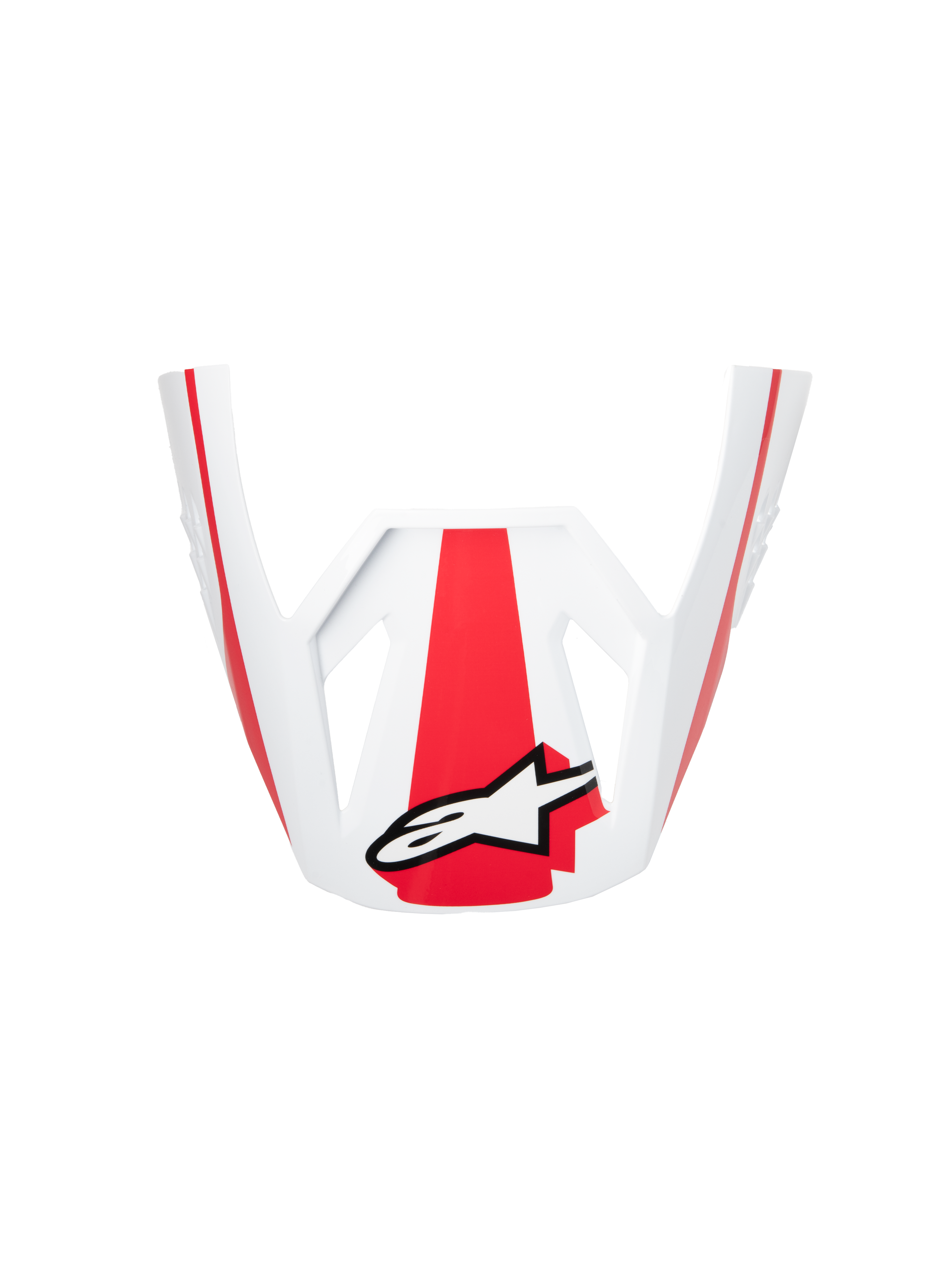 Alpinestars S-M3 Heat ECE06-visir, hjelmtilbehør, rød, hvid og sort blank, officiel reservedel til off-road-hjelme, med markant rød grafik og hvidt Alpinestars-logo, blank finish til motocross-udstyr