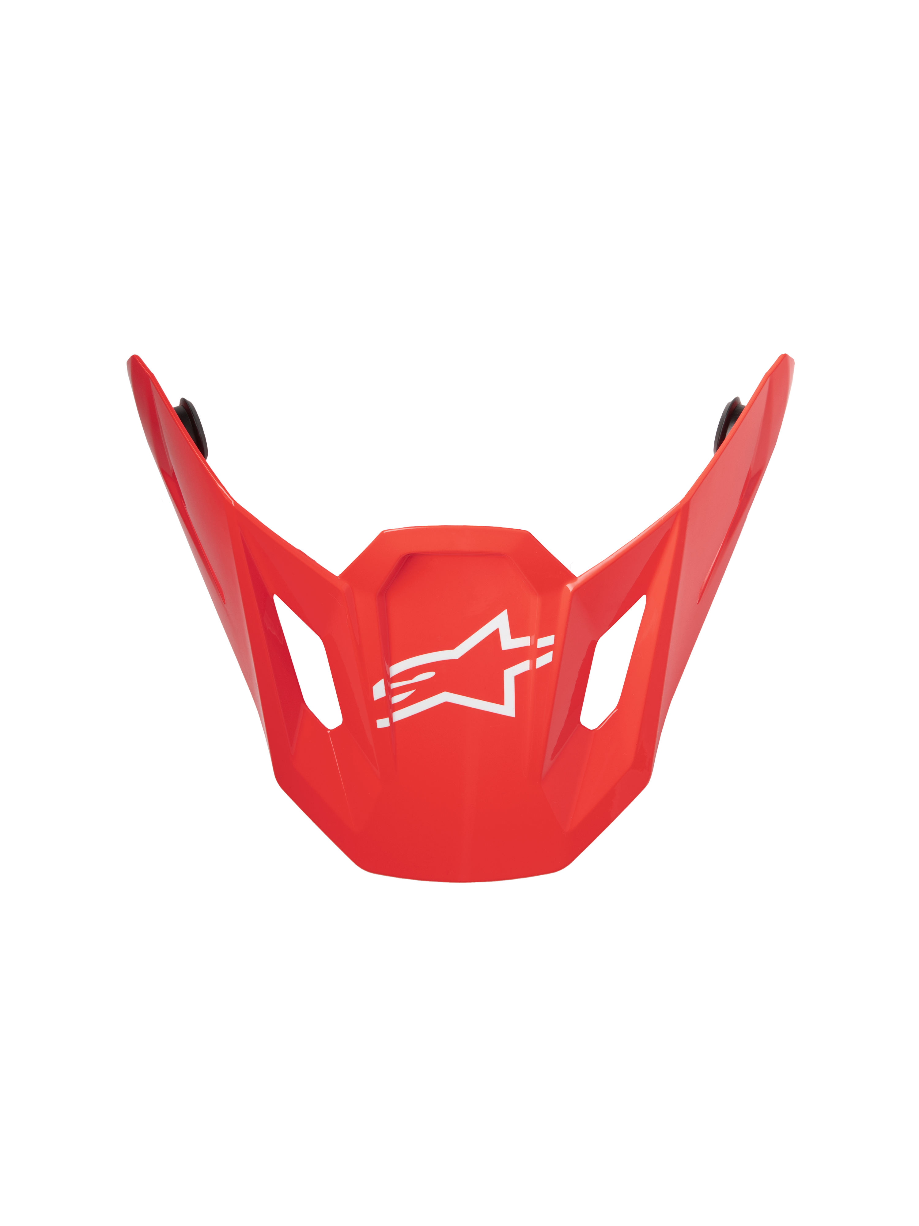Alpinestars S-M7 Core ECE06 Visor, blank rød, udskiftelig skygge til motocrosshjelm, vinklet aerodynamisk design med hvidt Alpinestars-stjernelogo, ventilationsudskæringer, holdbar blank finish