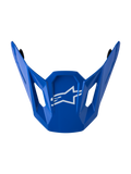 Alpinestars S-M7 Core visir, blank blå reservedel til motocrosshjelm med hvid stjernelogo-grafik, off-road tilbehør