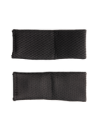 Alpinestars S-M7 Chin Strap Cover Set, Black, replacement covers for motocross helmet chin straps, textured synthetic material, soft-touch fabric for enhanced comfort, shown as a pair of rectangular black pads