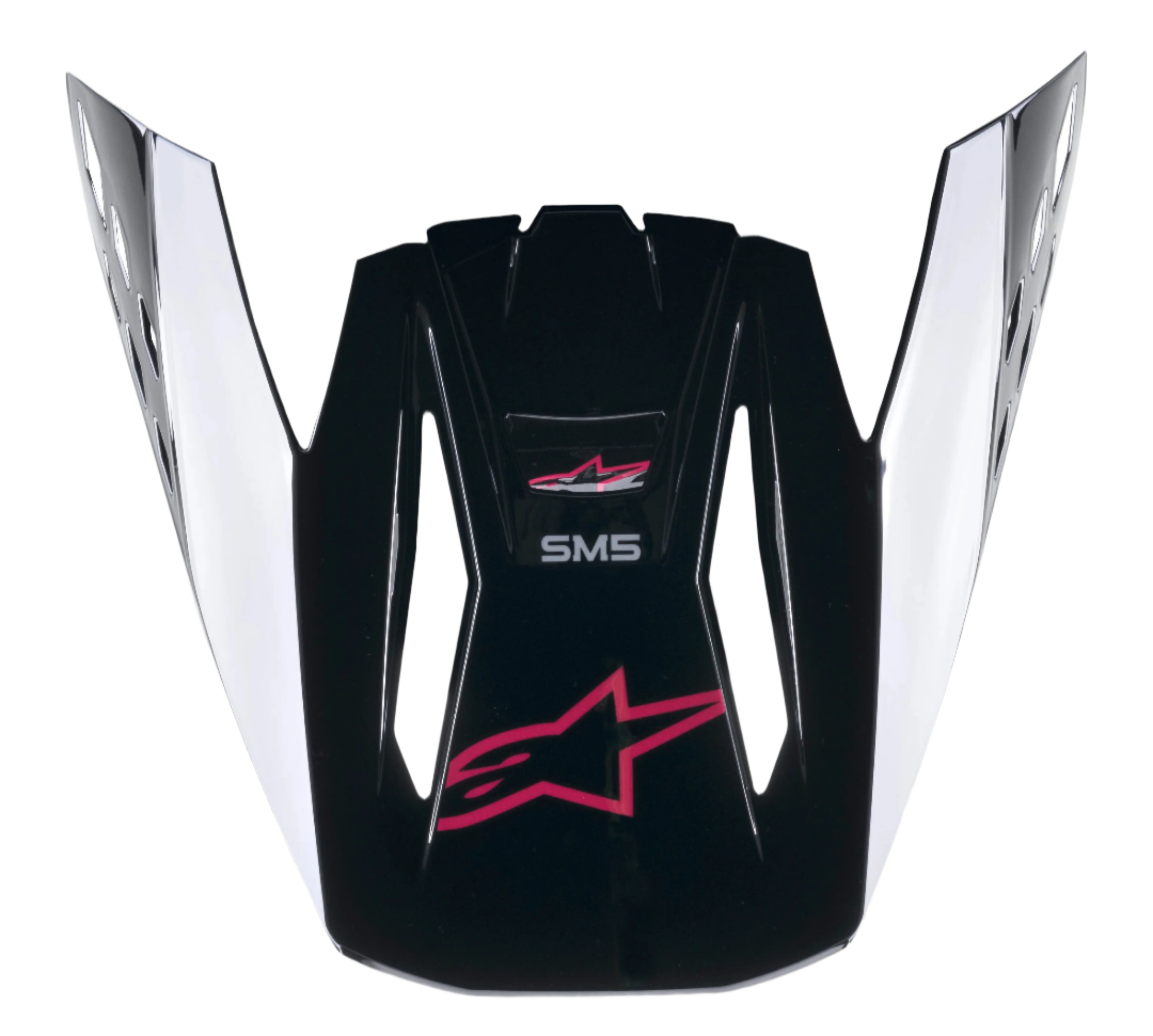 Alpinestars S-M5 Compass visir, motocross-hjelmskygge, Black Diva Pink Blank, med pink Astars-logo og hvide sideaccenter, erstatningsvisir til Supertech M5 off-road-hjelme