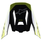 Alpinestars S-M5 Beam Visor, Helmet Accessory, Black and Yellow Fluo Glossy, featuring Alpinestars star logo and SM5 branding, replacement peak for motocross helmets