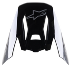 Alpinestars S-M5 Rover Visor, Motocross Helmet Accessory, Black Anthracite Camo Glossy, glossy black finish with grey star logo, aerodynamic design with cutouts for airflow