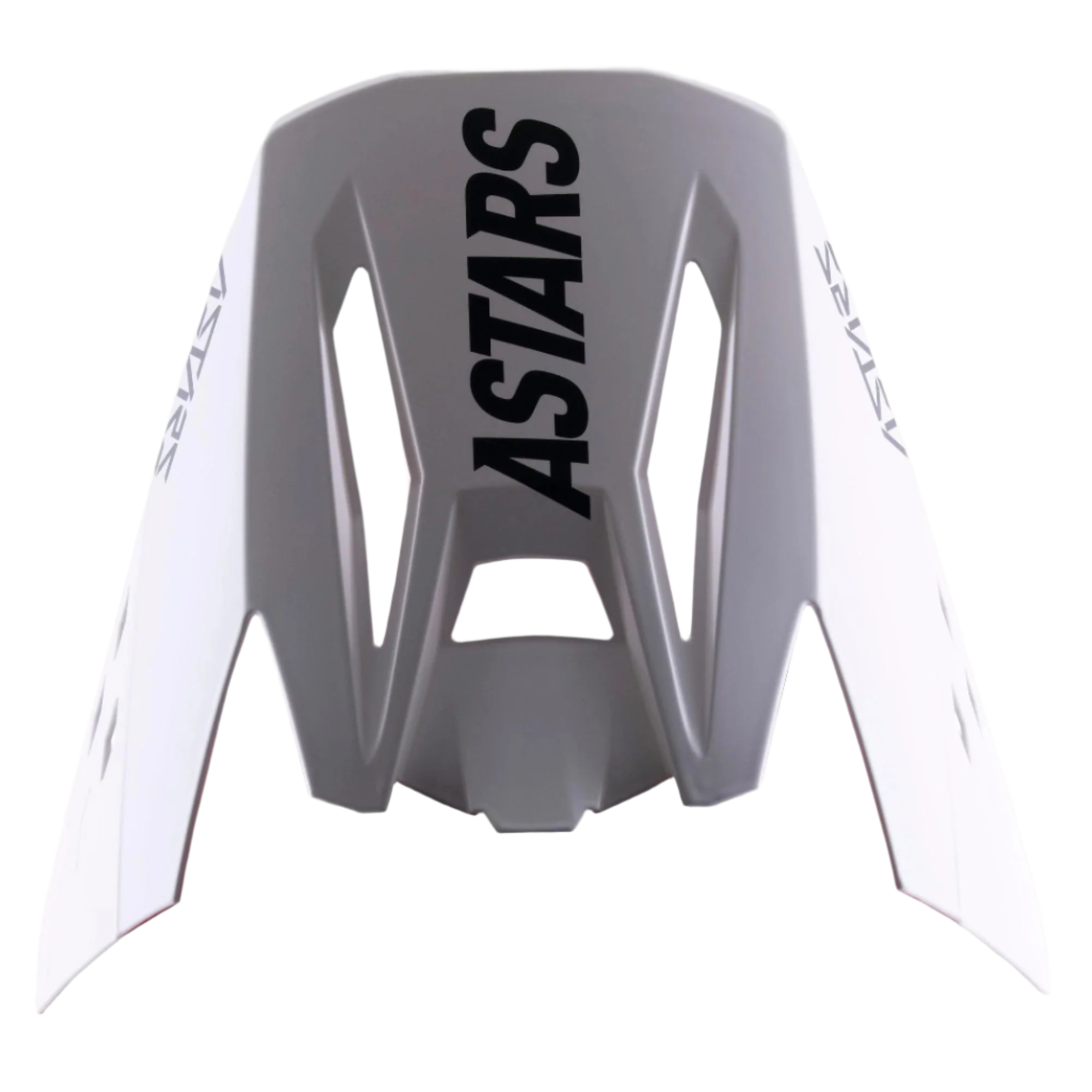 Alpinestars S-M5 Rayon Visir, udskiftningsskygge til motocrosshjelm, matsort og grå, med markant sort ASTARS-branding på toppen og siderne, holdbar plastkonstruktion med aerodynamiske udskæringer til off-road kørsel