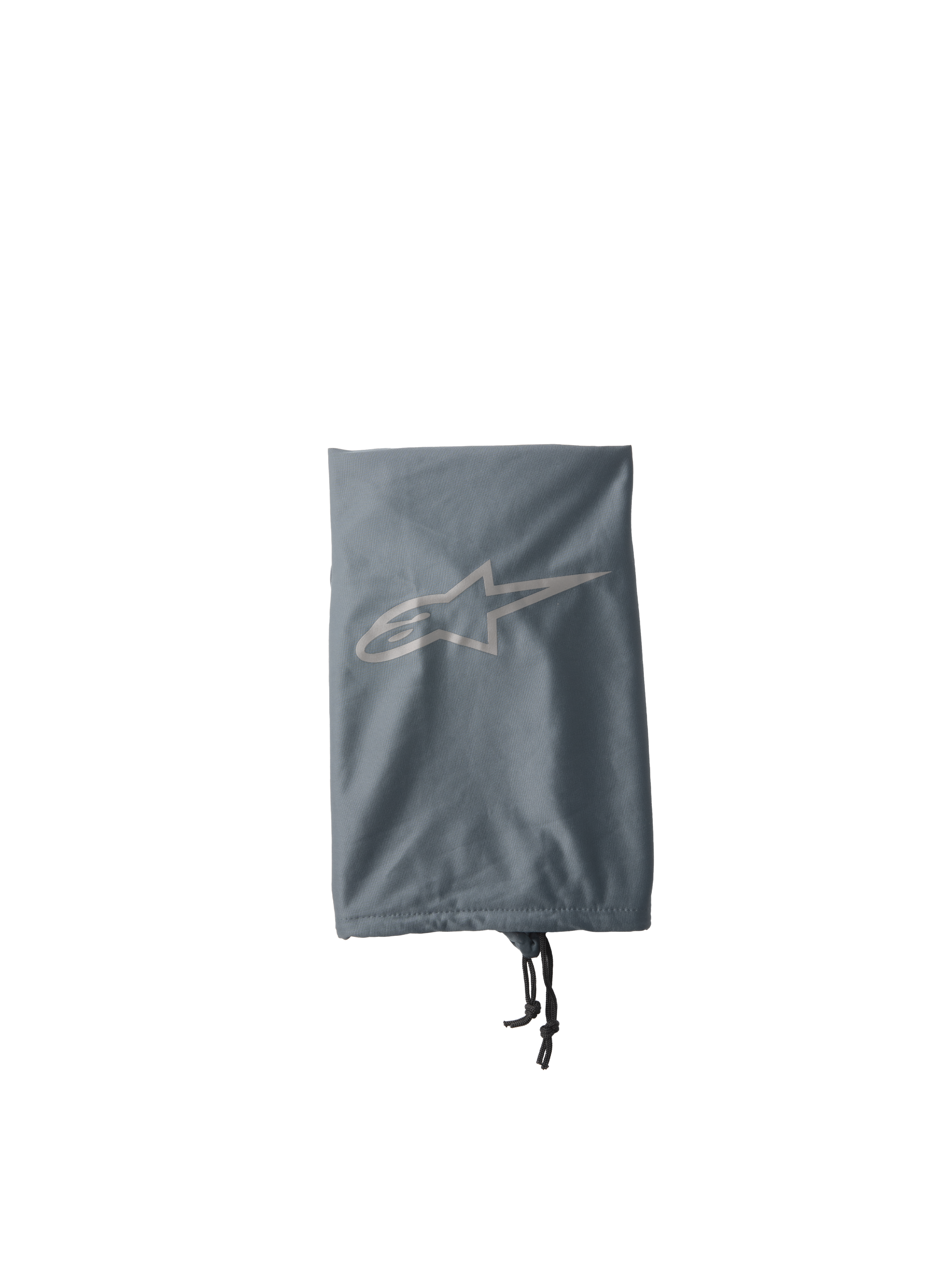 Alpinestars S-M7 Soft Bag, opbevaringspose til motocrosshjelm, grå, med lysegråt Alpinestars stjernelogo, snørelukning med sort snøre, let tekstilkonstruktion til beskyttelse af off-road udstyr