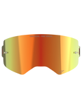 Alpinestars Supertech Mirror Linse, reserve-linse til motocross-briller, Mirror Red med orange og gul gradient, med "ONE GOAL. ONE VISION." tekst, indbyggede tear-off-stifter og reflekterende finish til off-road racing