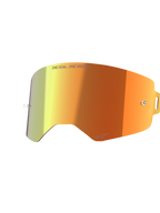 Alpinestars Supertech Mirror Linse, tilbehør til goggles, Mirror Red med orange og gul gradient, med 'ONE GOAL. ONE VISION.' tekst og Alpinestars logo, reflekterende finish med tear-off poster til motocross racing