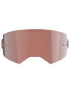 Alpinestars Supertech Mirror Lens, udskiftningslinse til motocrossbriller, Mirror Silver med rødbrun Absolute Vision™-toning, reflekterende overflade med integrerede tear-off-stifter, 'ONE GOAL. ONE VISION.'-gravering og Alpinestars-logo