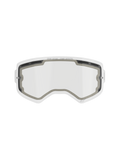 Alpinestars Supertech Double Pane Lens, reservelinse til motocross-briller, klar, ventileret design med grå skumforseglinger, 'ONE GOAL. ONE VISION.' branding på overkanten, buet anti-dug polycarbonat til off-road brug