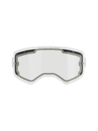 Alpinestars Supertech Double Pane Lens, reservelinse til motocross-briller, klar, ventileret design med grå skumforseglinger, 'ONE GOAL. ONE VISION.' branding på overkanten, buet anti-dug polycarbonat til off-road brug