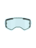 Alpinestars Supertech Dual Pane ventileret linse, blåtonet udskiftningslinse til motocrossbriller, dobbelt-panel polycarbonatkonstruktion, sort skumforsegling, ventilationshuller og 'ONE GOAL. ONE VISION.' tekst, anti-dug ydeevne til off-road racing