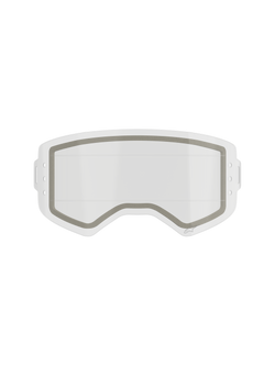 Alpinestars Supertech Dual Pane Roll Off-linse, reservelinse til motocrossbriller, klar, dobbeltlagskonstruktion med synlig grå neoprenforsegling og indhak i siderne til roll-off-film, gennemsigtig slagfast polycarbonat
