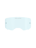 Alpinestars Vision 8-5-3 Smoke linse, udskiftningslinse til goggles, lyseblå semi-transparent toning, polycarbonat-konstruktion, buet design med "ONE GOAL ONE VISION" tekst, fastgørelsespunkter til tear-offs