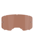 Alpinestars Vision 8-5-3 goggle-linse, Copper Rose farvetone, erstatningslinse til motocross-briller med 'ONE GOAL. ONE VISION.' tekst, buet polycarbonat-design med tear-off stifter til off-road racing