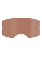Alpinestars Vision 8-5-3 goggle-linse, Copper Rose farvetone, erstatningslinse til motocross-briller med 'ONE GOAL. ONE VISION.' tekst, buet polycarbonat-design med tear-off stifter til off-road racing