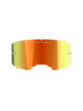 Alpinestars Vision 8-5-3 Mirror Lens, motocross-brilletilbehør, Mirror Red-finish med orange og gul gradient, med "ONE GOAL. ONE VISION."-tekst, integrerede tear-off-poster og udskårne kanter til sikker montering i rammen.