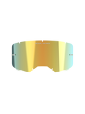 Alpinestars Vision 8-5-3 Mirror Linse, tilbehør til motocrossbriller, Mirror Gold, reflekterende metallisk finish med "ONE GOAL. ONE VISION." tekst, integrerede tear-off-poster, syv-nøglehuls låsesystem, polycarbonat med høj klarhed til off-road racing
