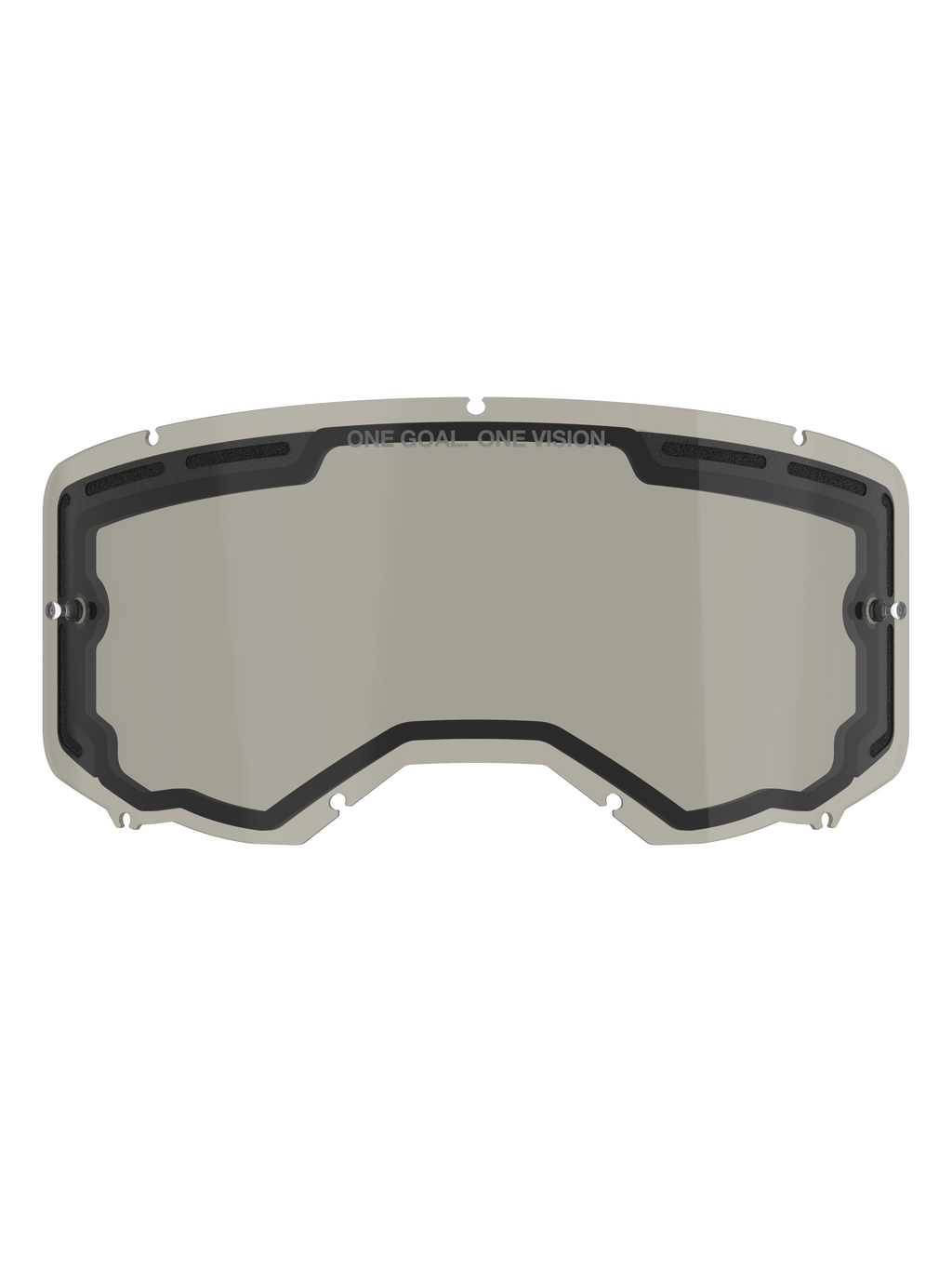 Alpinestars Vision 8-5-3 Dual Pane linse, udskiftningslinse til goggles, røggrå toning, buet polycarbonat med ventilationshuller og integrerede tear-off-poster, motocross tilbehør