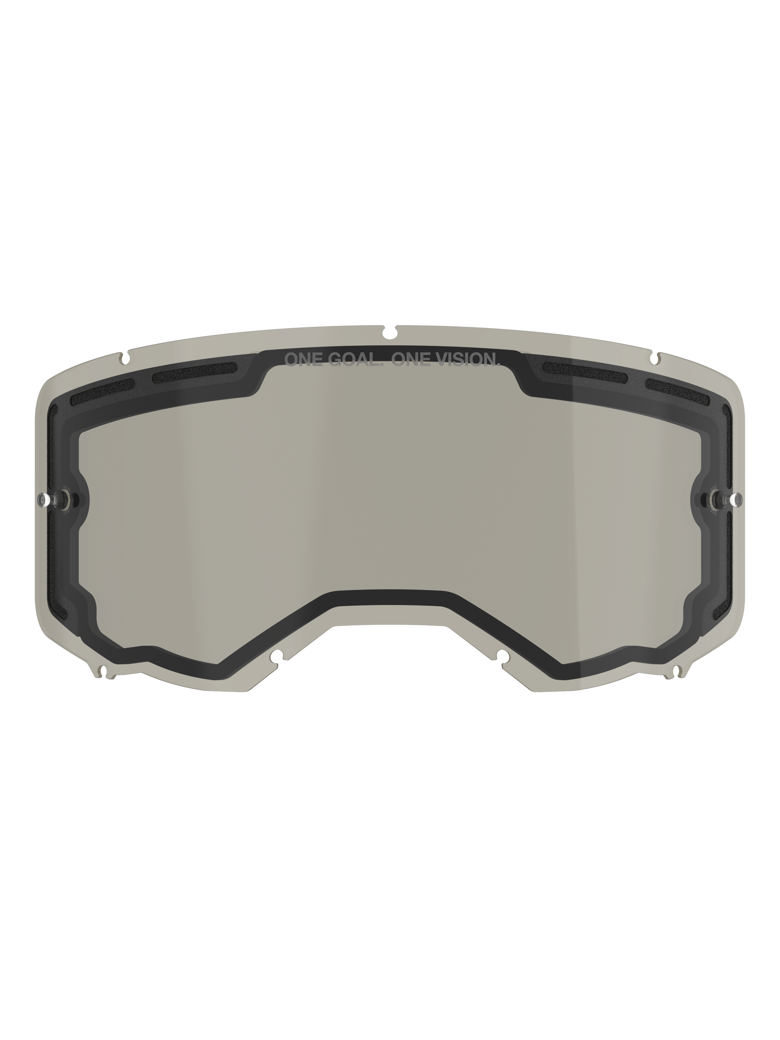 Alpinestars Vision 8-5-3 Dual Pane linse, udskiftningslinse til goggles, røggrå toning, buet polycarbonat med ventilationshuller og integrerede tear-off-poster, motocross tilbehør
