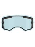 Alpinestars Vision 8-5-3 Dual Pane-linse, lyseblå tonet reservelinse til briller, sort indvendig tætning med "ONE GOAL. ONE VISION." branding, side tear-off-stifter, buet design med topventilation til motocross og off-road kørsel