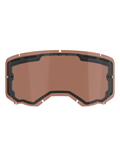 Alpinestars Vision 8-5-3 Dual Pane ventileret linse, Copper Rose-tonet udskiftningslinse til motocrossbriller, med integrerede tear-off-poster, ventilationsporte i toppen og ONE GOAL ONE VISION-branding.