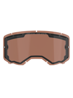 Alpinestars Vision 8-5-3 Dual Pane ventileret linse, Copper Rose-tonet udskiftningslinse til motocrossbriller, med integrerede tear-off-poster, ventilationsporte i toppen og ONE GOAL ONE VISION-branding.