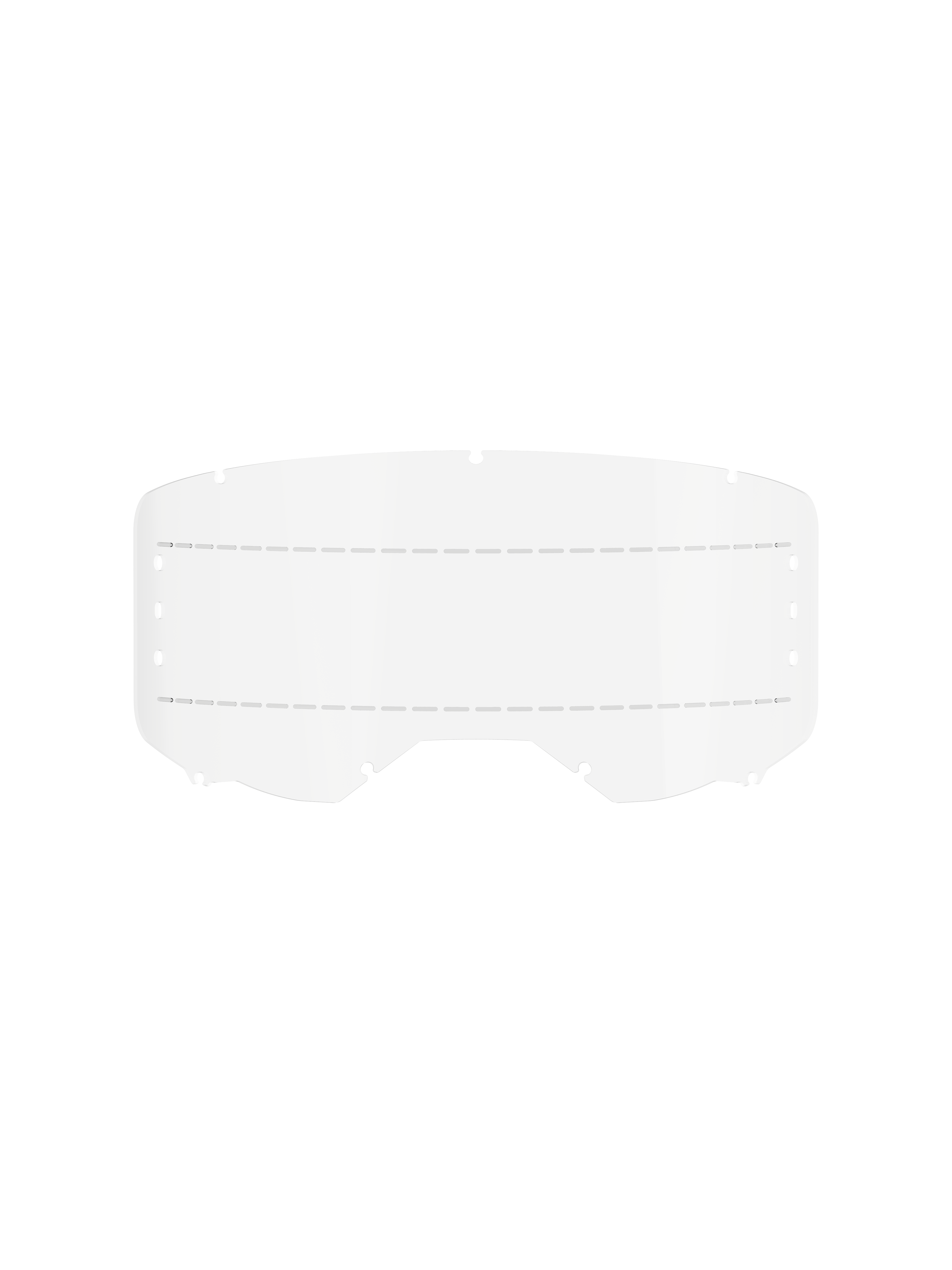 Alpinestars Vision 8-5-3 Roll Off Film, klar, gennemsigtig erstatningslinse i polycarbonat til motocrossbriller, med stiplede silikone glide-linjer og syv-nøglehuls låsesystem, holdbart off-road racing tilbehør