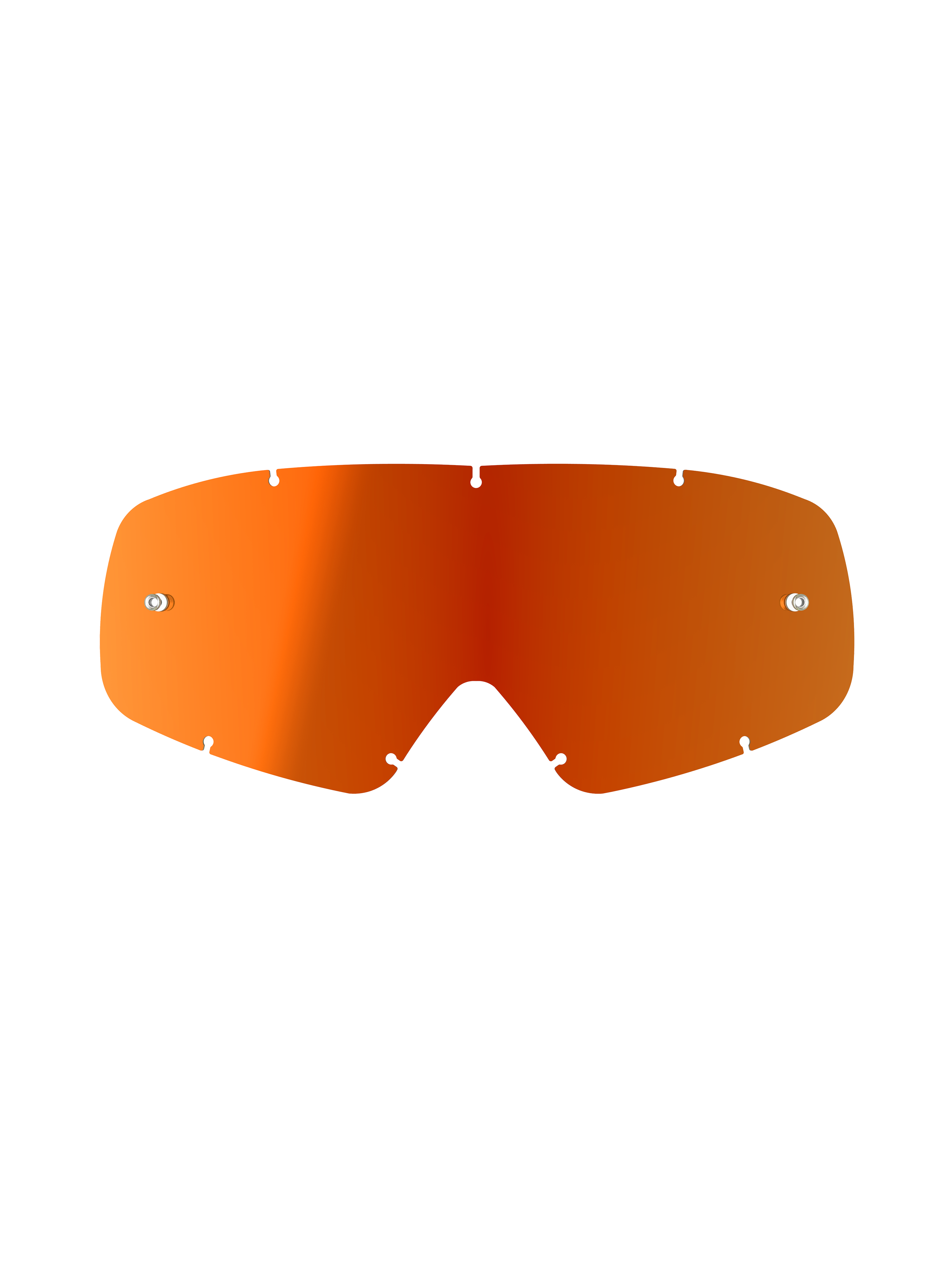 Alpinestars Vision Youth spejllinse, udskifteligt glas til motocrossbriller, Mirror Red med reflekterende orange-rød gradient, integrerede tear-off-poster og monteringshak, buet polycarbonat til off-road racing for unge.