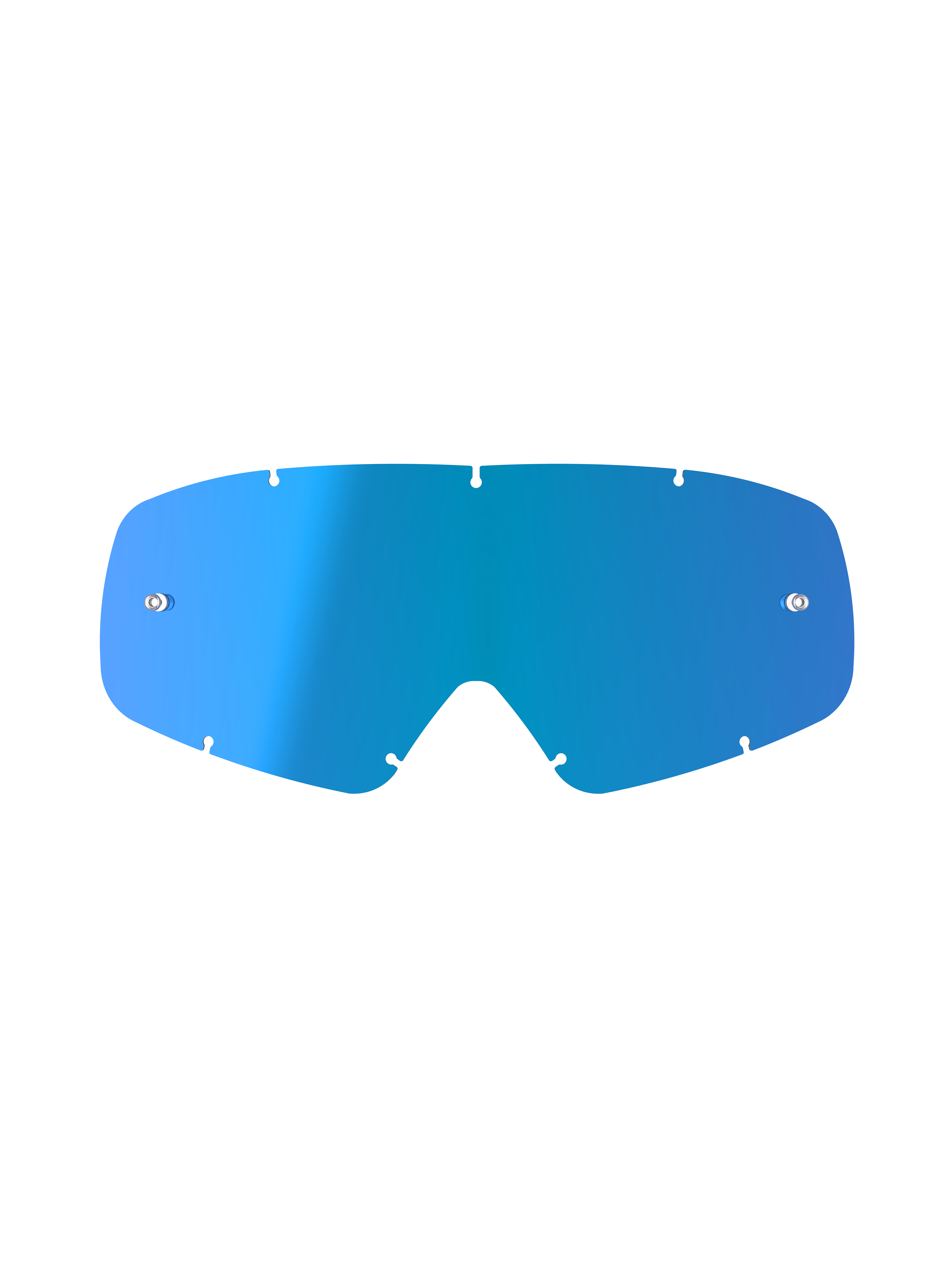 Alpinestars Vision Youth Mirror Lens, blå spejl-erstatningslinse til goggles, buet polycarbonat-design med syv nøglehuls-låsepunkter og tear-off-stifter, motocross-tilbehør til unge