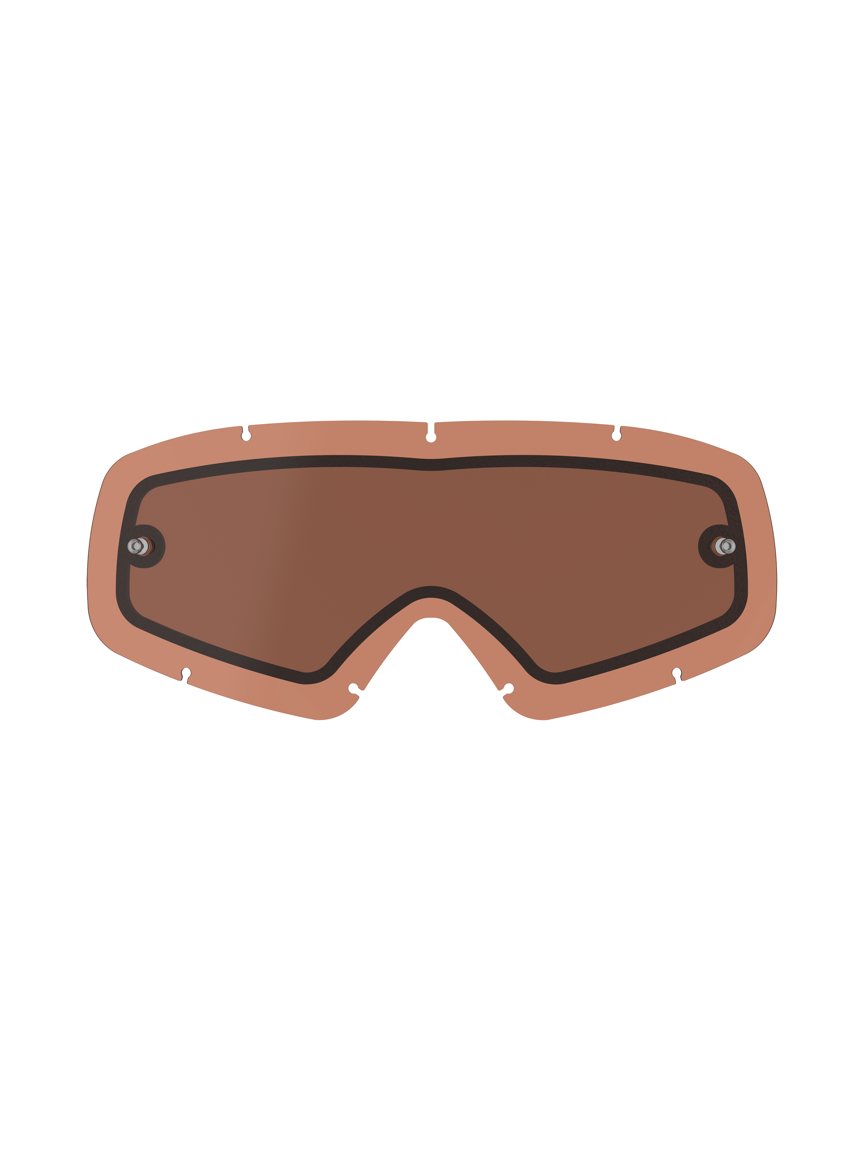 Alpinestars Vision Dual Pane Youth Lens, Copper Rose-tonet reservelinse til crossbriller, dobbeltlags-konstruktion med sort pakning, integrerede tear-off-poster, syv nøglehuls-låsehuller, buet polycarbonat til ungdoms-motocross og off-road racing